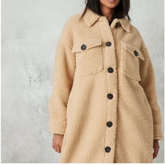 Missguided + Camel Teddy Jacket - Picture 2 of 6